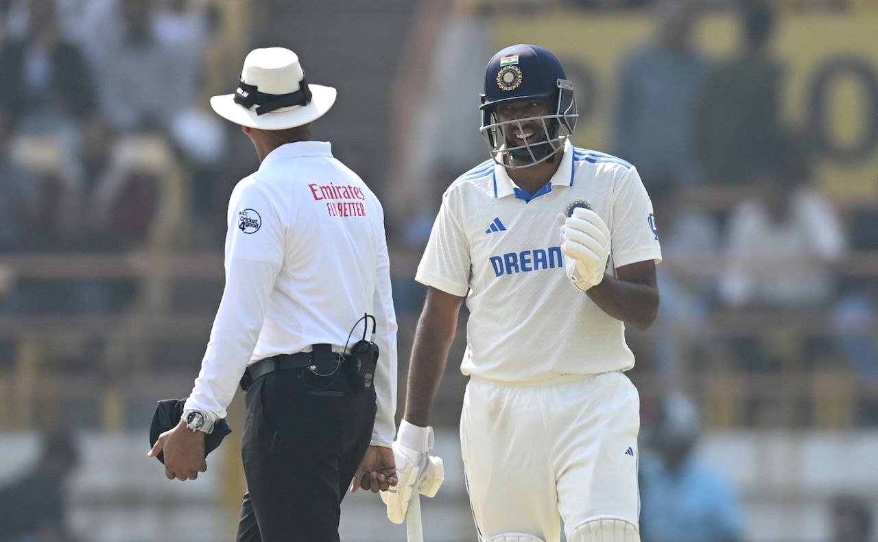 Umpire Joel Wilson pulled up R Ashwin for running on the protected area of the pitch, India vs England, 3rd Test, Rajkot, 2nd day, February 16, 2024