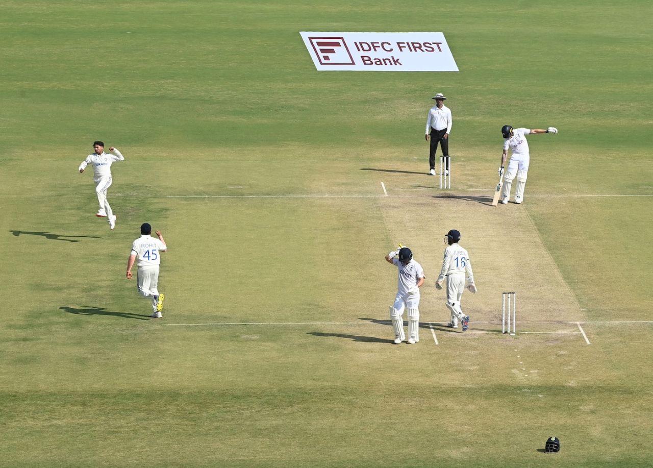 Kuldeep Yadav sent back Ben Duckett on the third morning, India vs England, 3rd Test, Rajkot, 3rd day, February 17, 2024