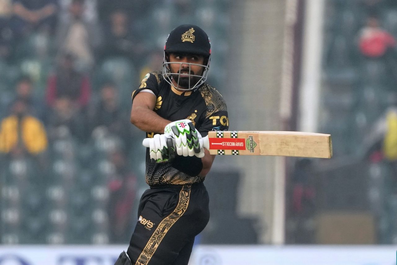 Babar Azam hit four fours and as many sixes in his 42-ball 68, Peshawar Zalmi vs Quetta Gladiators, PSL 2024, Lahore, February 18, 2024