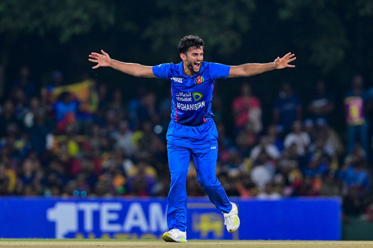 Azmatullah Omarzai celebrates a wicket, Sri Lanka vs Afghanistan, 2nd T20I, Dambulla, February 19, 2024