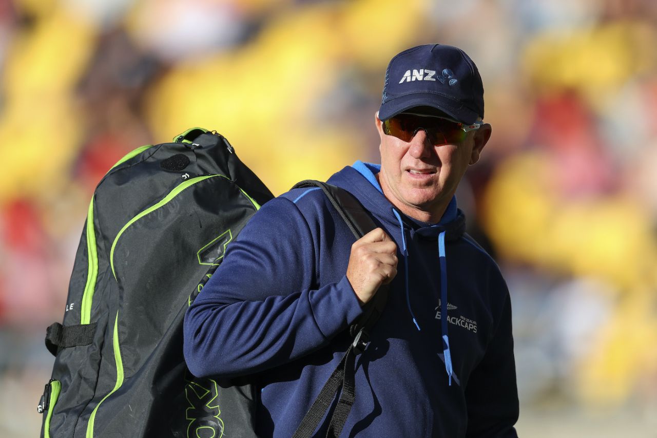New Zealand's head coach, Gary Stead, looks on, New Zealand vs Australia, 1st T20I, Wellington, February 21, 2024