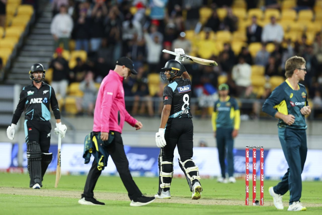 Rachin Ravindra made his first T20I half-century, New Zealand vs Australia, 1st T20I, Wellington, February 21, 2024
