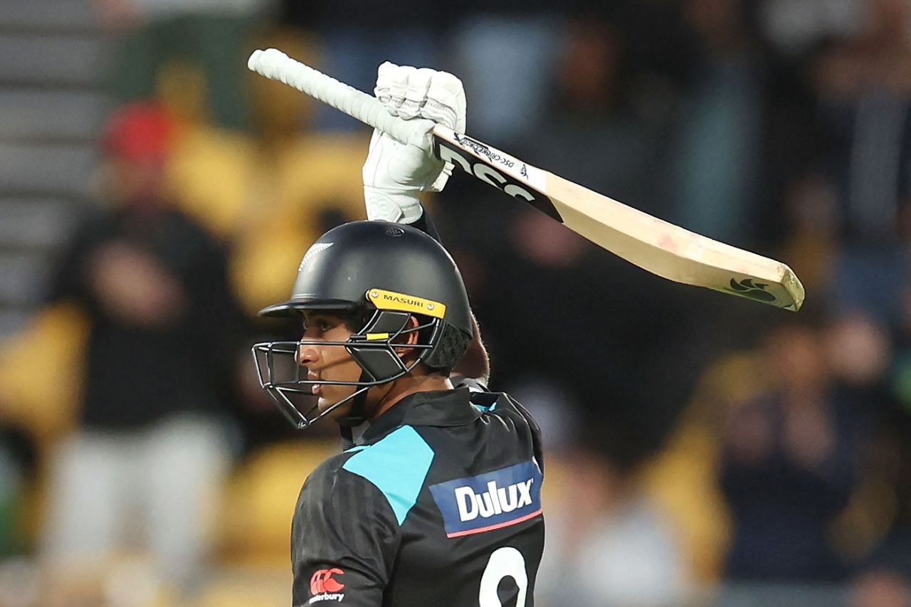 Rachin Ravindra notched up his maiden T20I half-century, New Zealand vs Australia, 1st T20I, Wellington, February 21, 2024