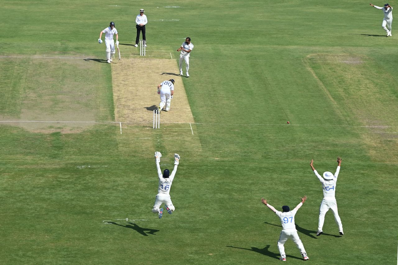 Ollie Pope fell over and was out lbw to Akash Deep, India vs England, 4th Test, Ranchi, 1st day, February 23, 2024