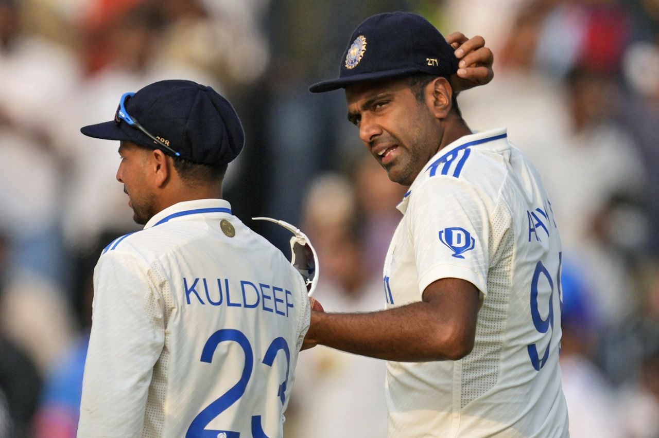 R Ashwin and Kuldeep Yadav shared nine wickets between them in the third innings, India vs England, 4th Test, Ranchi, 3rd day, February 25, 2024