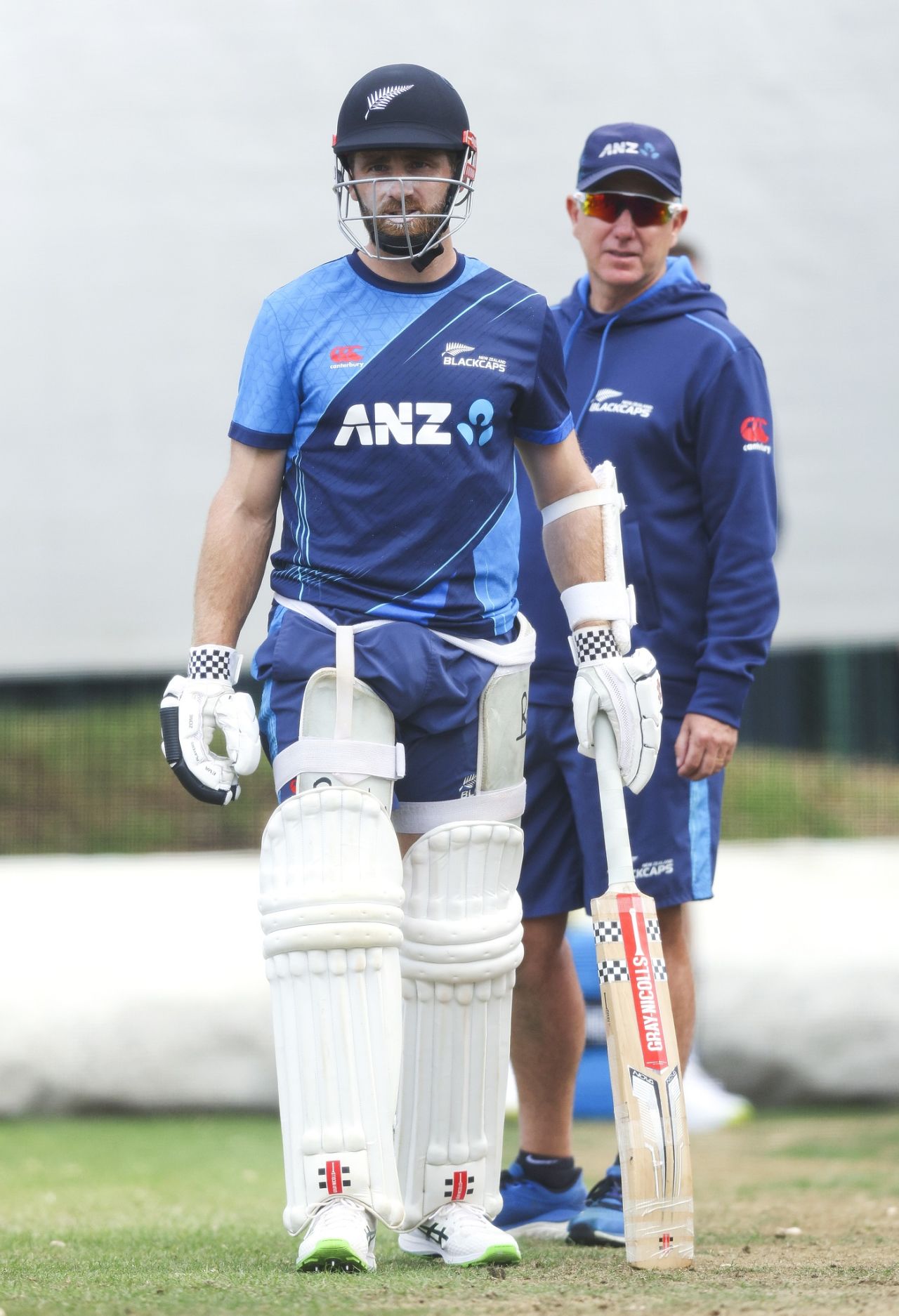 Kane Williamson and Gary Stead at a training session, Wellington, February 27, 2024