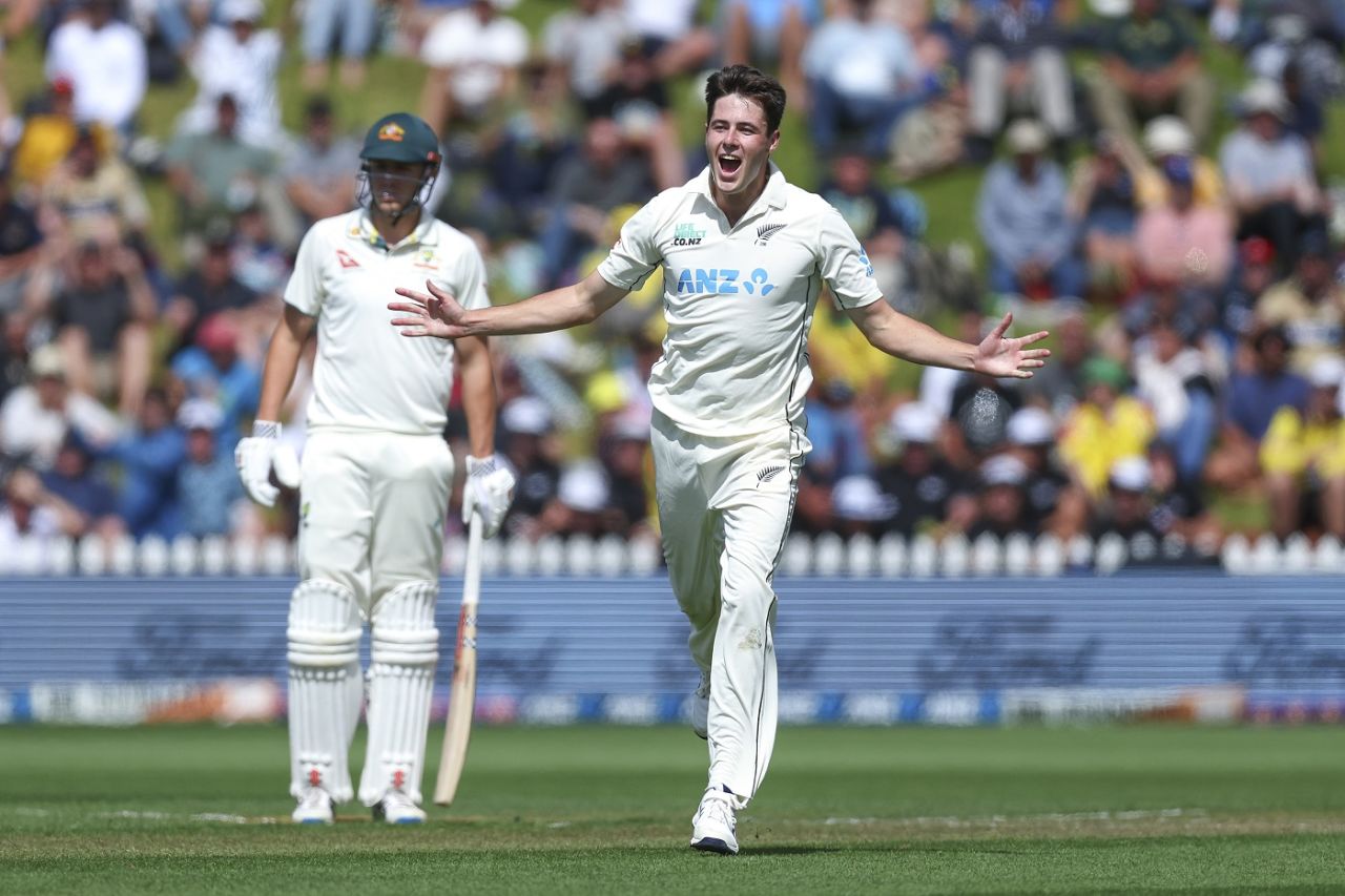 William O'Rourke had Travis Head caught behind for 1, New Zealand vs Australia, 1st Test, Wellington, February 29, 2024