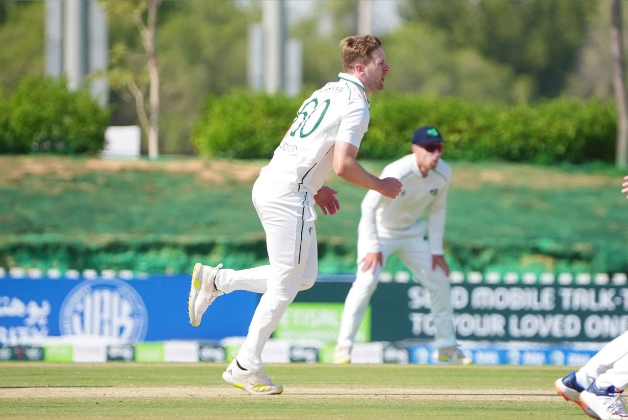 Barry McCarthy took three wickets in the second innings, Afghanistan vs Ireland, Only Test, Tolerance Oval, Abu Dhabi, 3rd Day, March 1, 2024