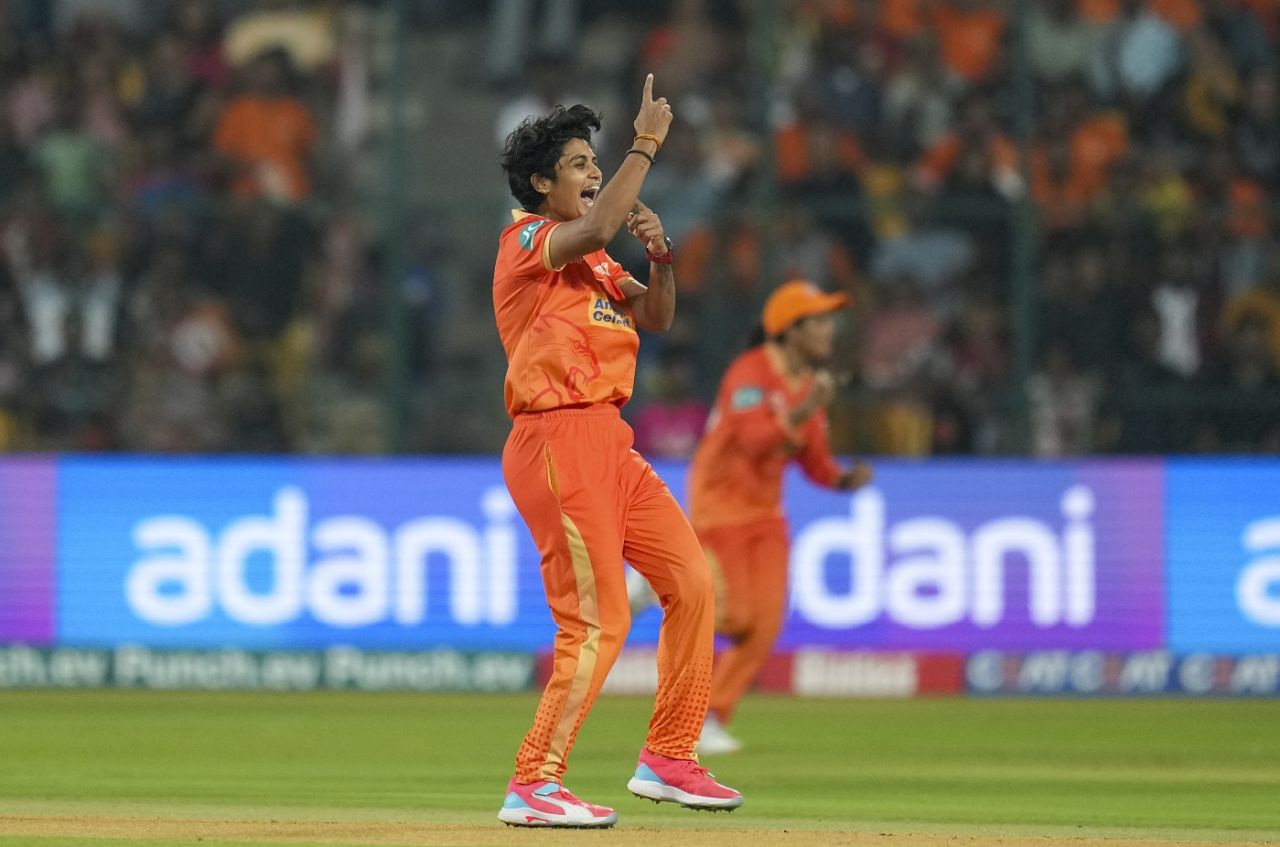 Meghna Singh struck in each of her overs, Gujarat Giants vs Delhi Capitals, WPL 2024, Bengaluru, March 3, 2024