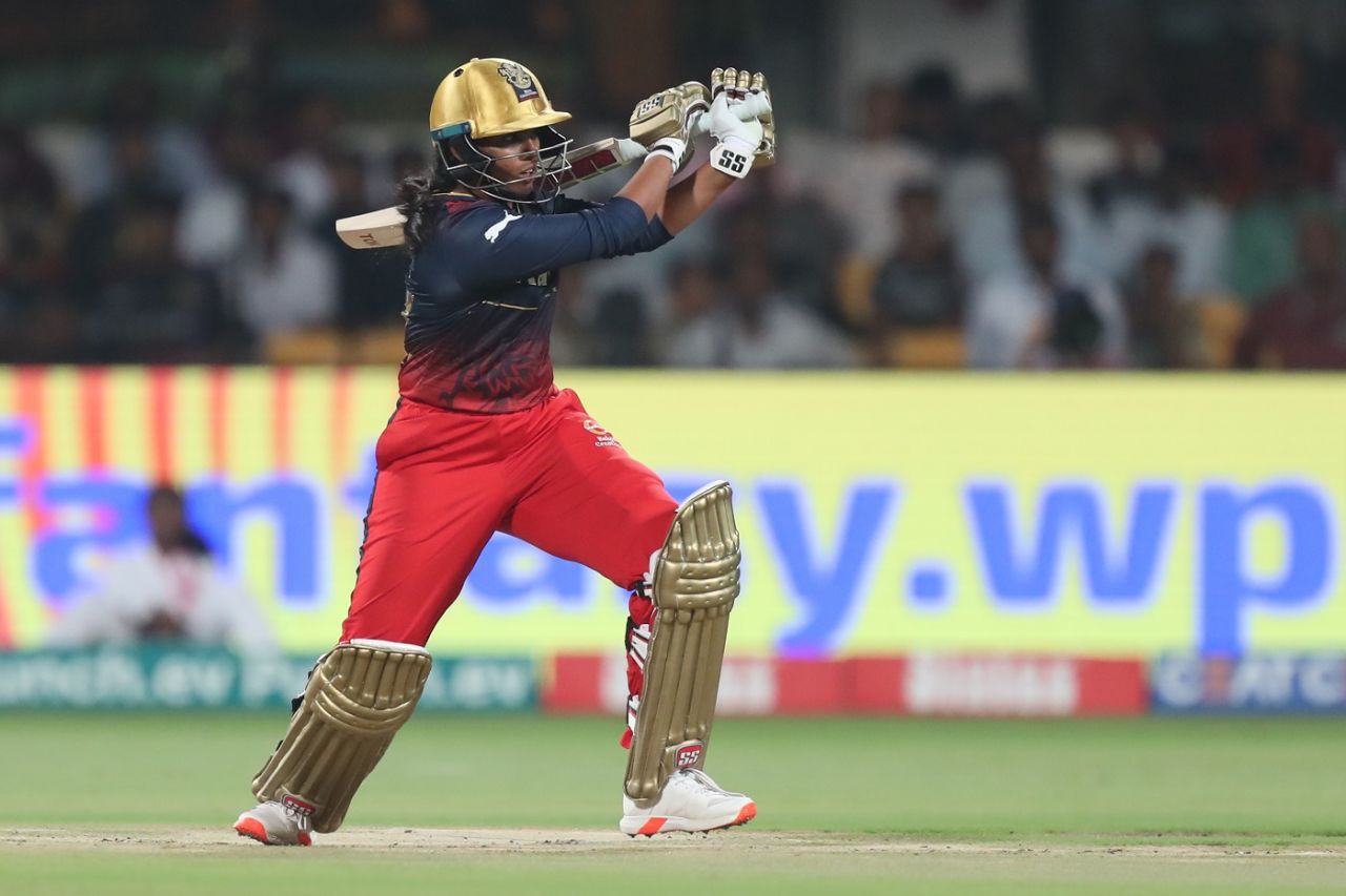 S Meghana opened the batting for RCB for the first time, UP Warriorz vs Royal Challengers Bangalore, WPL 2024, Bengaluru, March 4, 2024