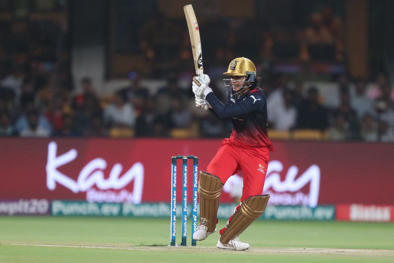Smriti Mandhana scored her WPL best of 80 off just 50 balls, UP Warriorz vs Royal Challengers Bangalore, WPL 2024, Bengaluru, March 4, 2024