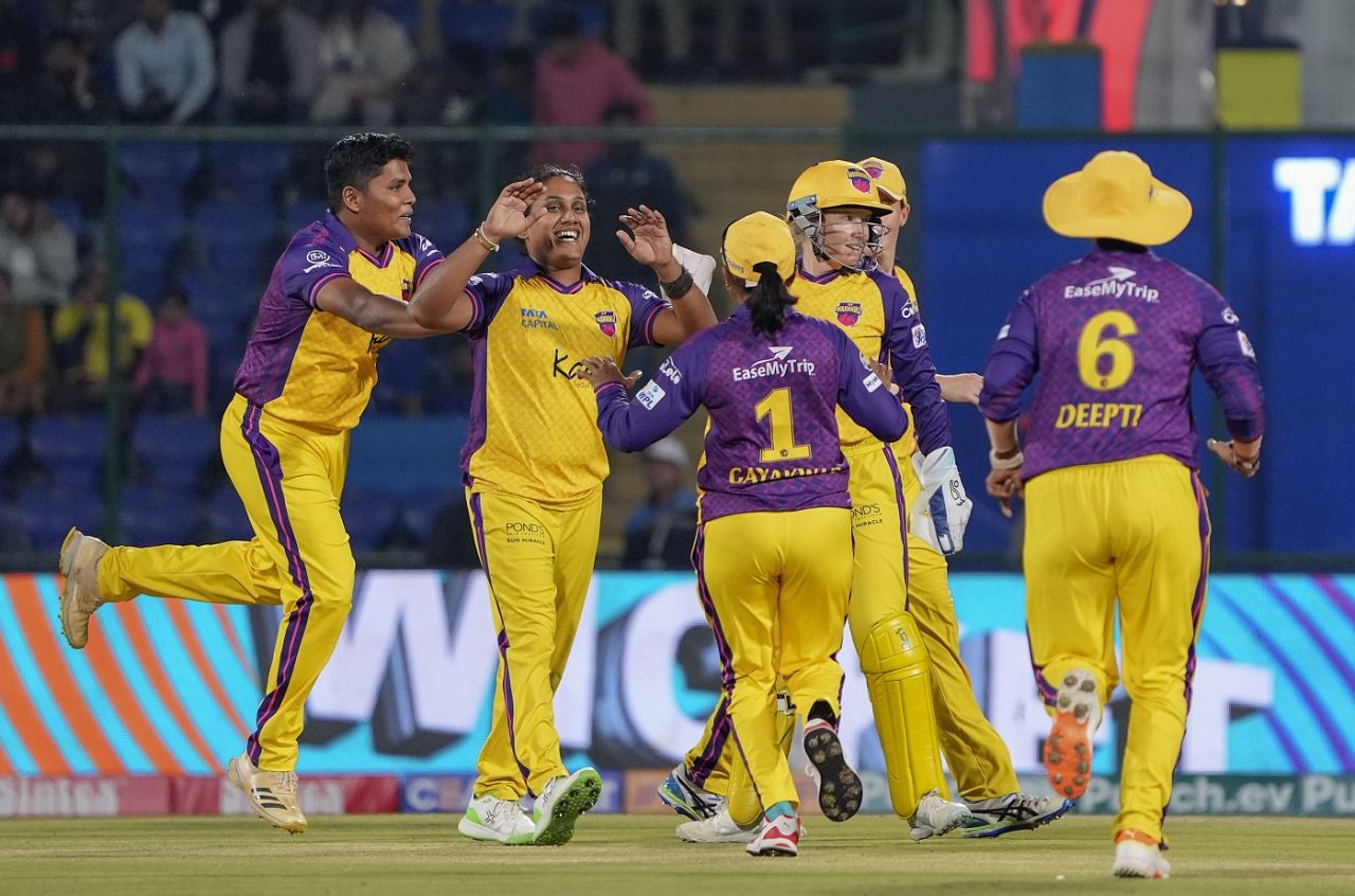 Chamari Athapaththu is all smiles after dismissing Yastika Bhatia, UP Warriorz vs Mumbai Indians, WPL 2024, Delhi, March 7, 2024