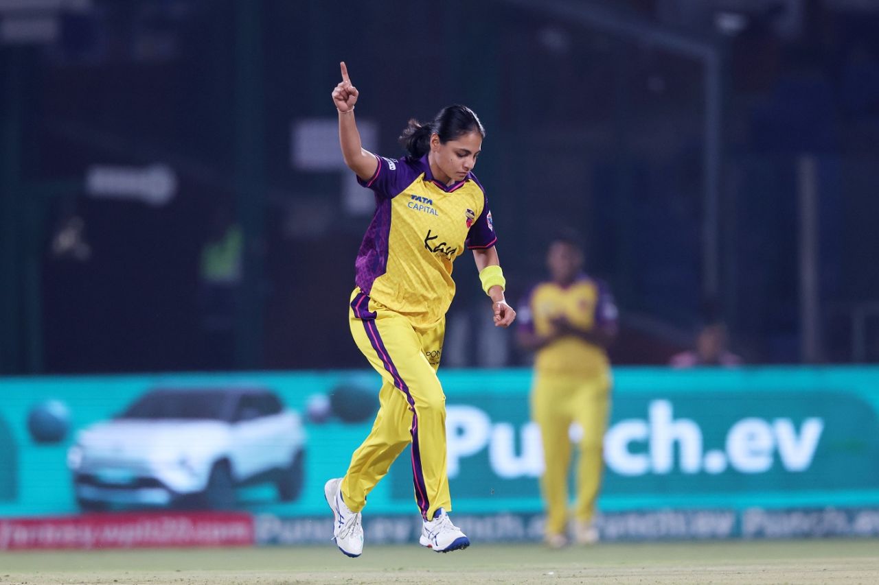 Saima Thakor bowled Harmanpreet Kaur for her maiden WPL wicket, UP Warriorz vs Mumbai Indians, WPL 2024, Delhi, March 7, 2024