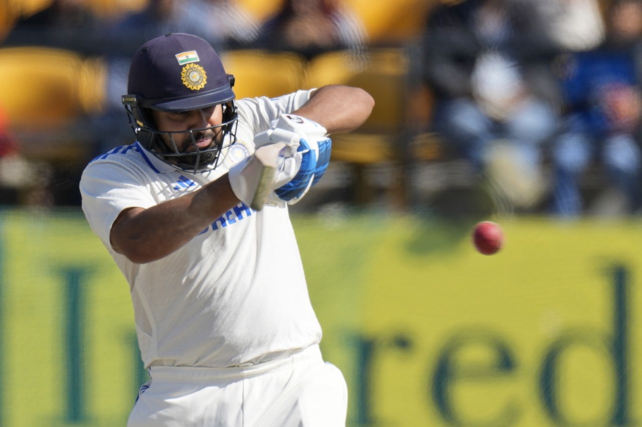 Rohit Sharma unfurls his favourite shot - the pull, India vs England, 5th Test, Dharamsala, 2nd day, March 8, 2024