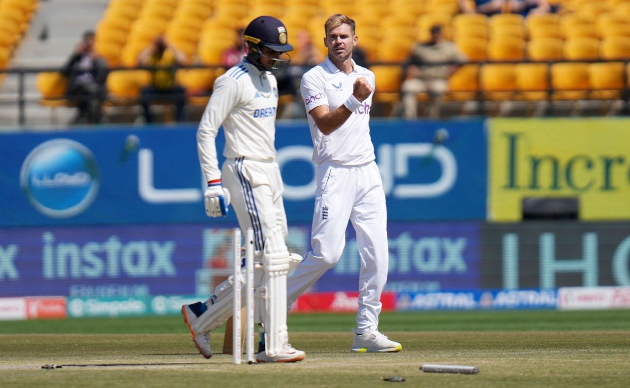 James Anderson bowled Shubman Gill for 110, India vs England, 5th Test, Dharamsala, 2nd day, March 8, 2024