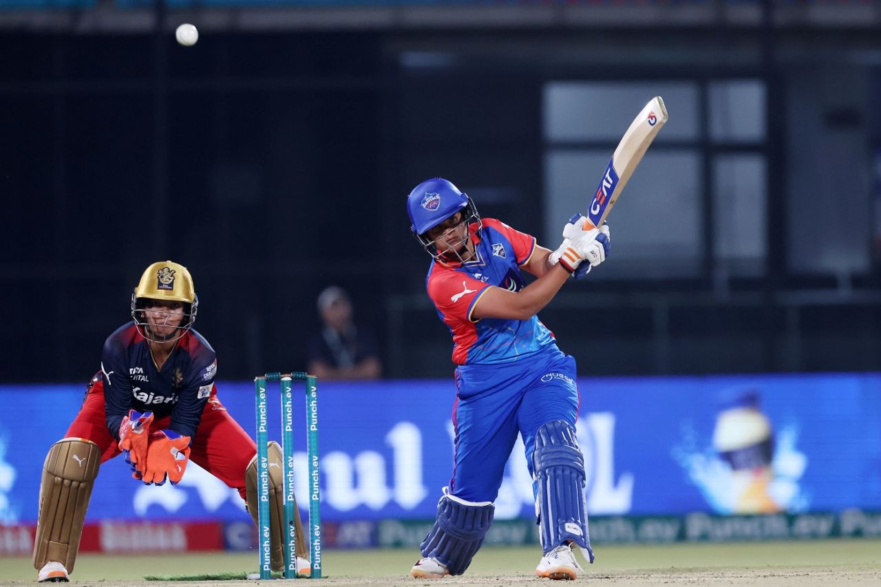 Shafali Verma scored 23 off 18 but fell to Asha Sobhana, Delhi Capitals vs Royal Challengers Bangalore, WPL 2024, Delhi, March 10, 2024