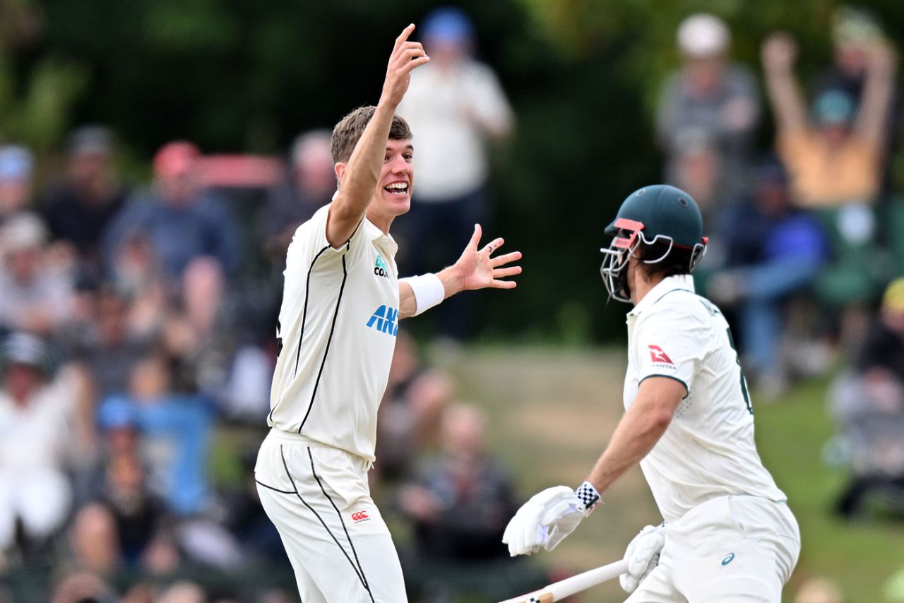 Ben Sears struck twice in two balls, New Zealand vs Australia, 2nd Test, 4th day, Christchurch, March 11, 2024