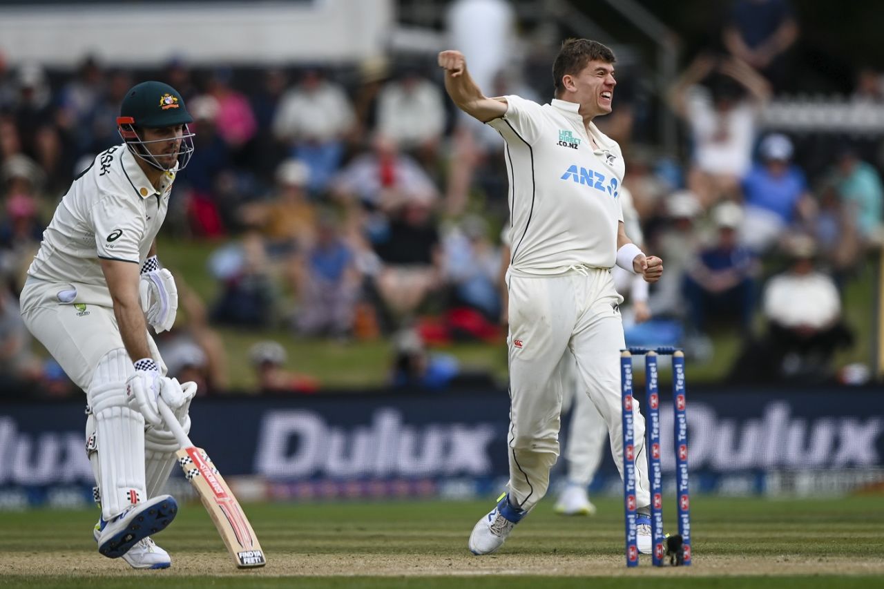 Ben Sears got the wicket of the set Mitchell Marsh, New Zealand vs Australia, 2nd Test, 4th day, Christchurch, March 11, 2024