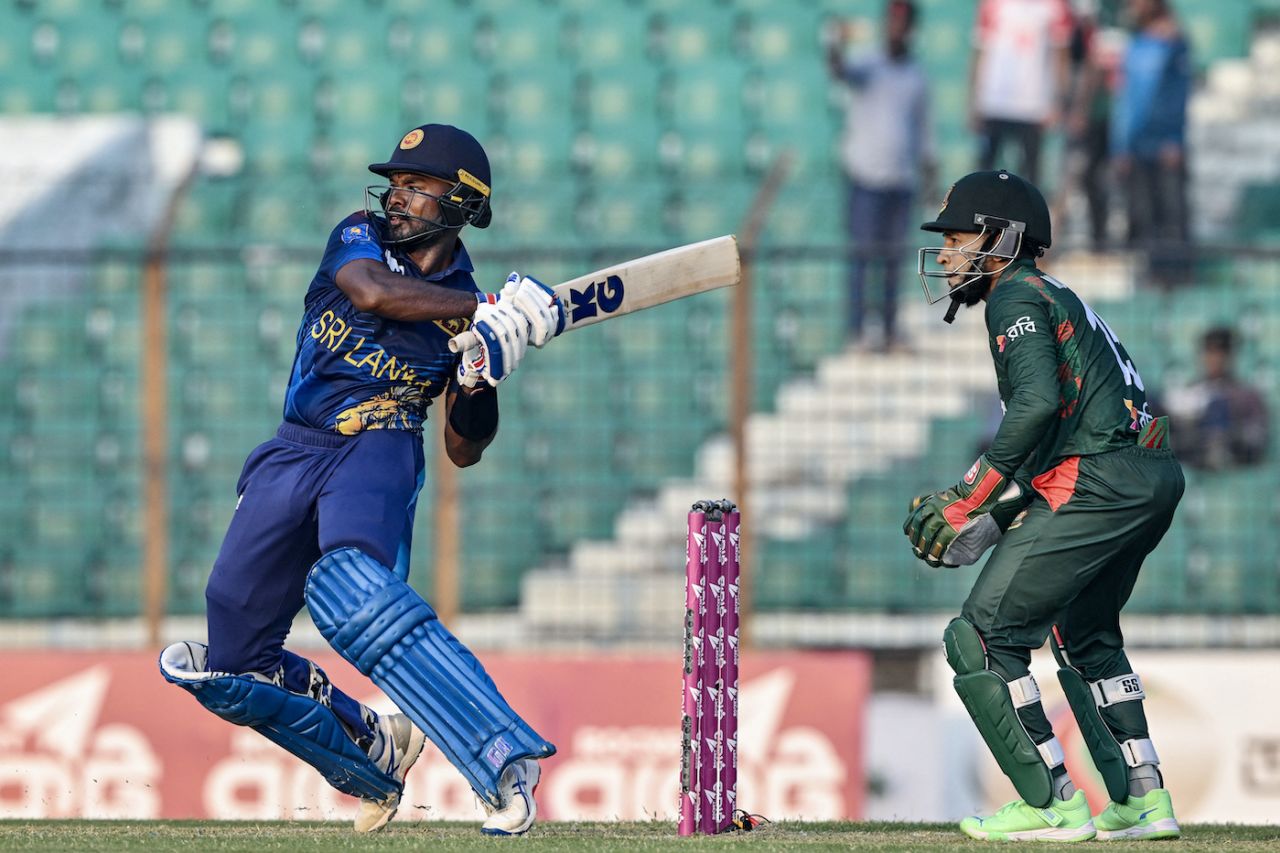 Janith Liyanage top scored with a 69-ball 67, Bangladesh vs Sri Lanka, 1st ODI, Chattogram, March 13, 2024