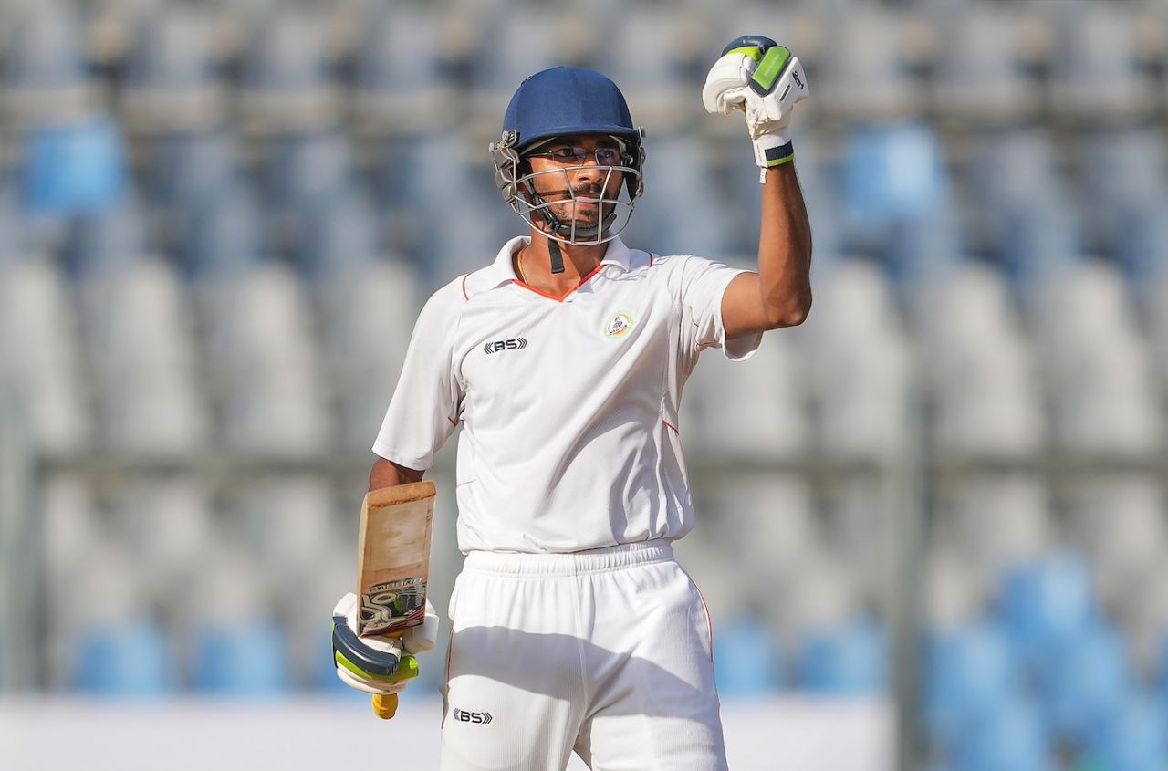 Akshay Wadkar is pumped on bringing up a half-century, Mumbai vs Vidarbha, Ranji Trophy final, 4th day, Mumbai, March 13, 2024