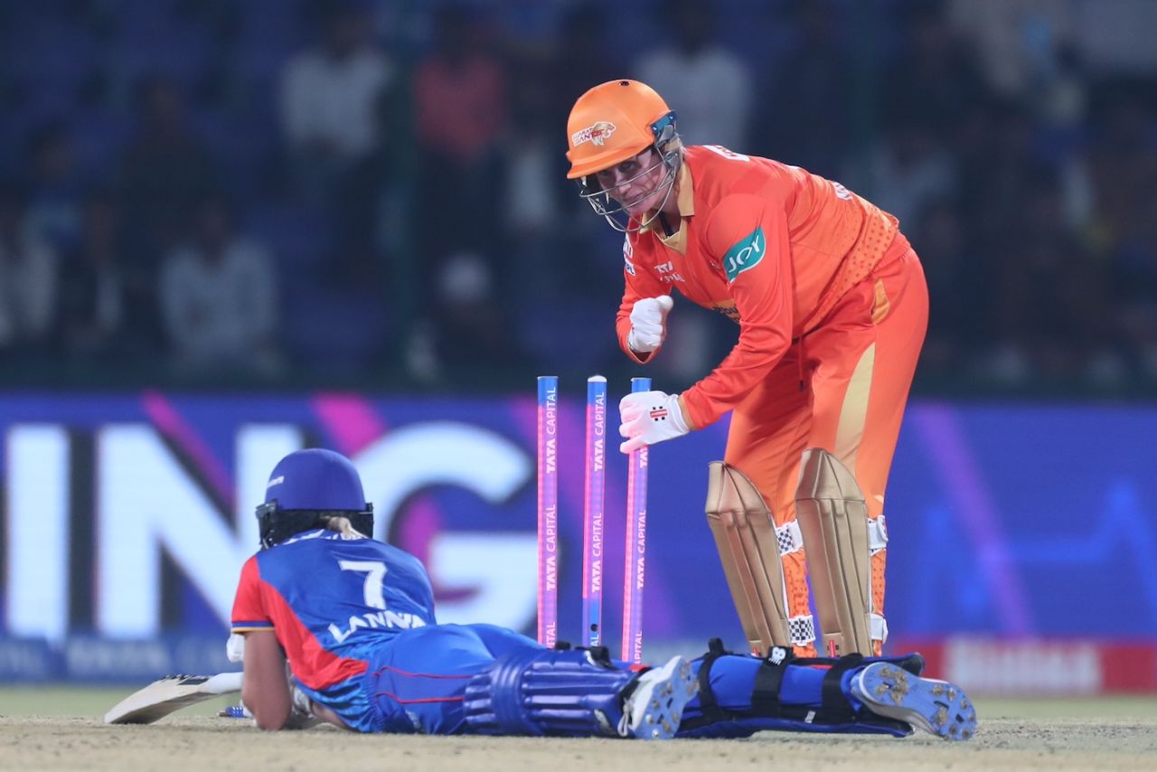 Beth Mooney broke the stumps before Meg Lanning made her ground, Delhi Capitals vs Gujarat Giants, WPL 2024, Delhi, March 13, 2024