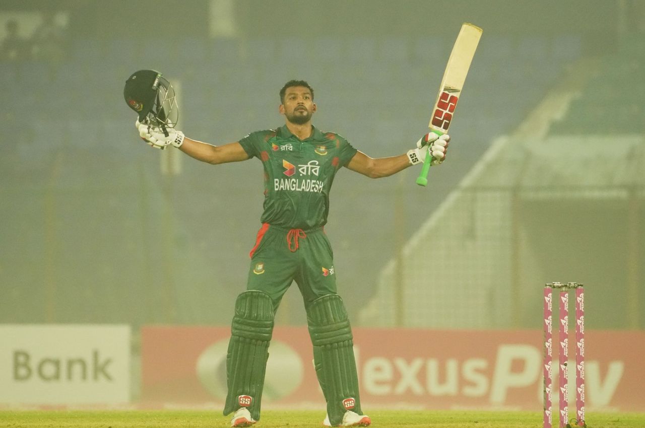 Najmul Hossain Shanto recorded his second ODI century to take Bangladesh home, Bangladesh vs Sri Lanka, 1st ODI, Chattogram, March 13, 2024