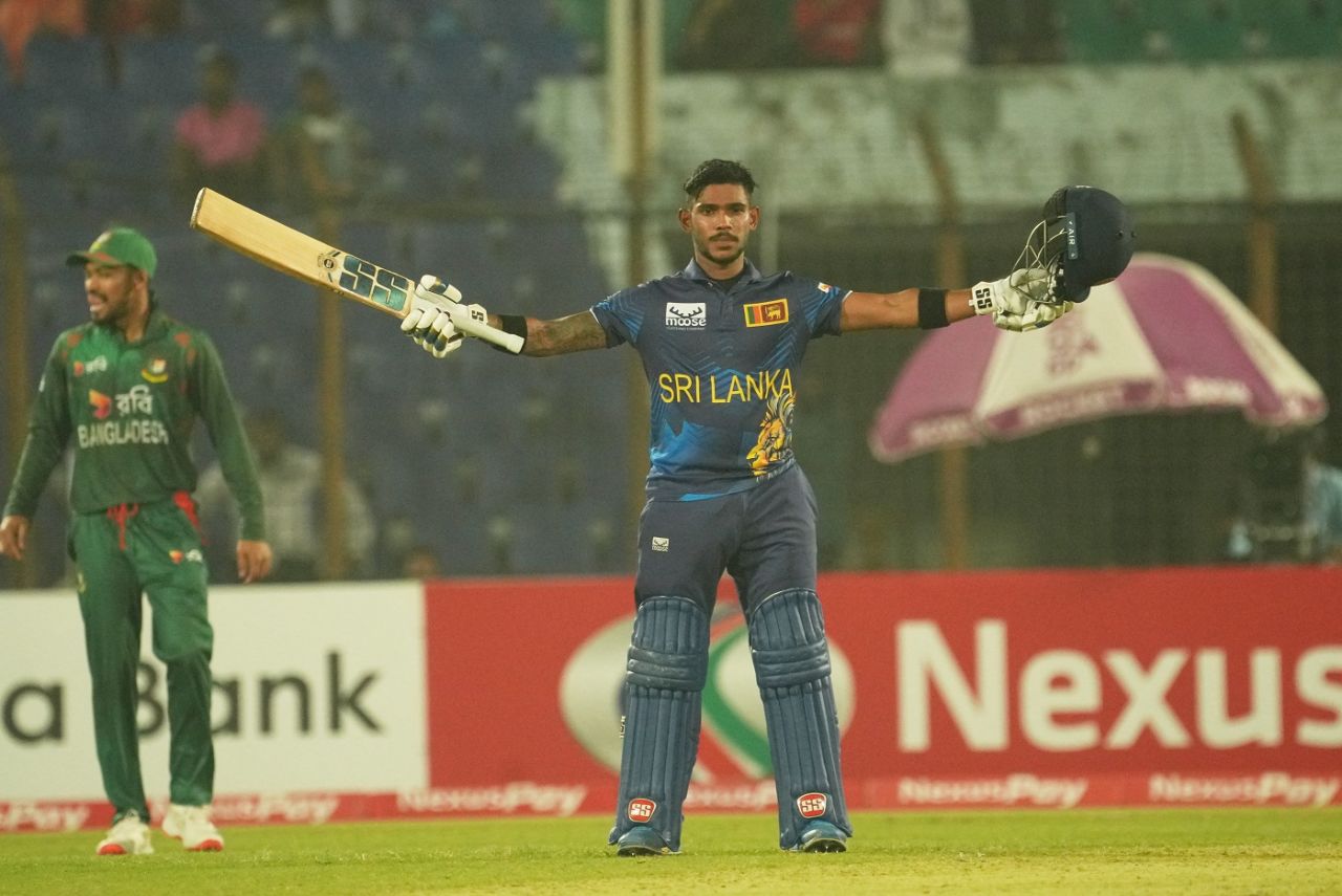 Pathum Nissanka struck his sixth ODI century in Chattogram, Bangladesh vs Sri Lanka, 2nd ODI, Chattogram, March 15, 2024