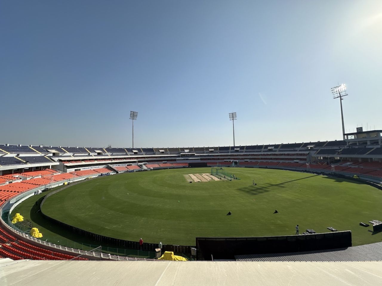 Maharaja Yadavindra Singh International Cricket Stadium in Mullanpur bathes in sunshine, March 21, 2024