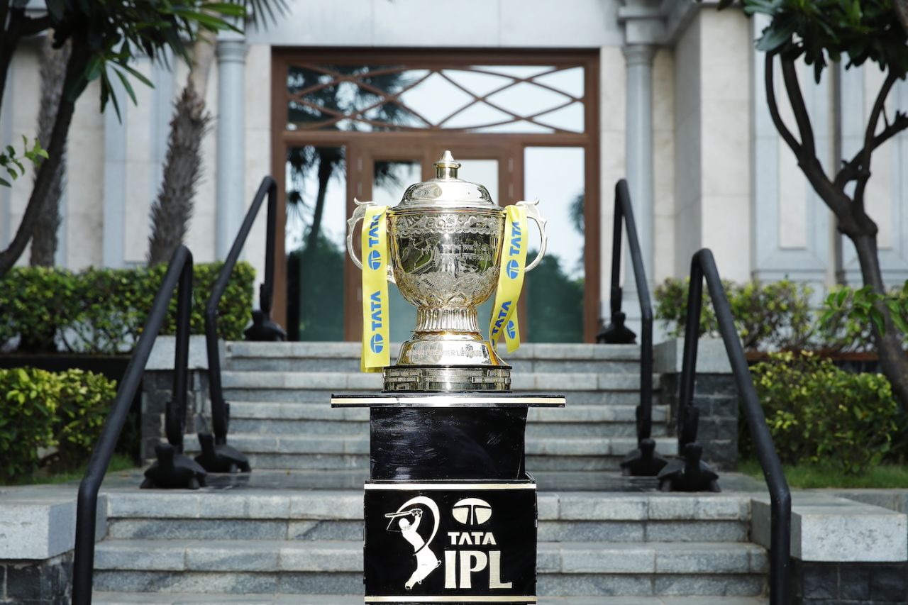 The IPL trophy on display in Chennai, March 21, 2024