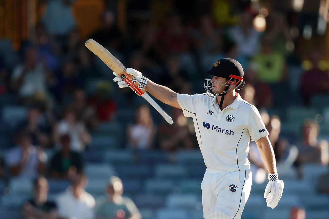 Hilton Cartwright brought up his second fifty of the final, Western Australia vs Tasmania, Sheffield Shield, Final, WACA, March 23, 2024