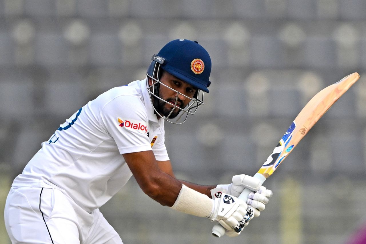 Dimuth Karunaratne was firm despite wickets falling around him, Bangladesh vs Sri Lanka, 1st Test, Sylhet, 2nd day, March 23, 2024