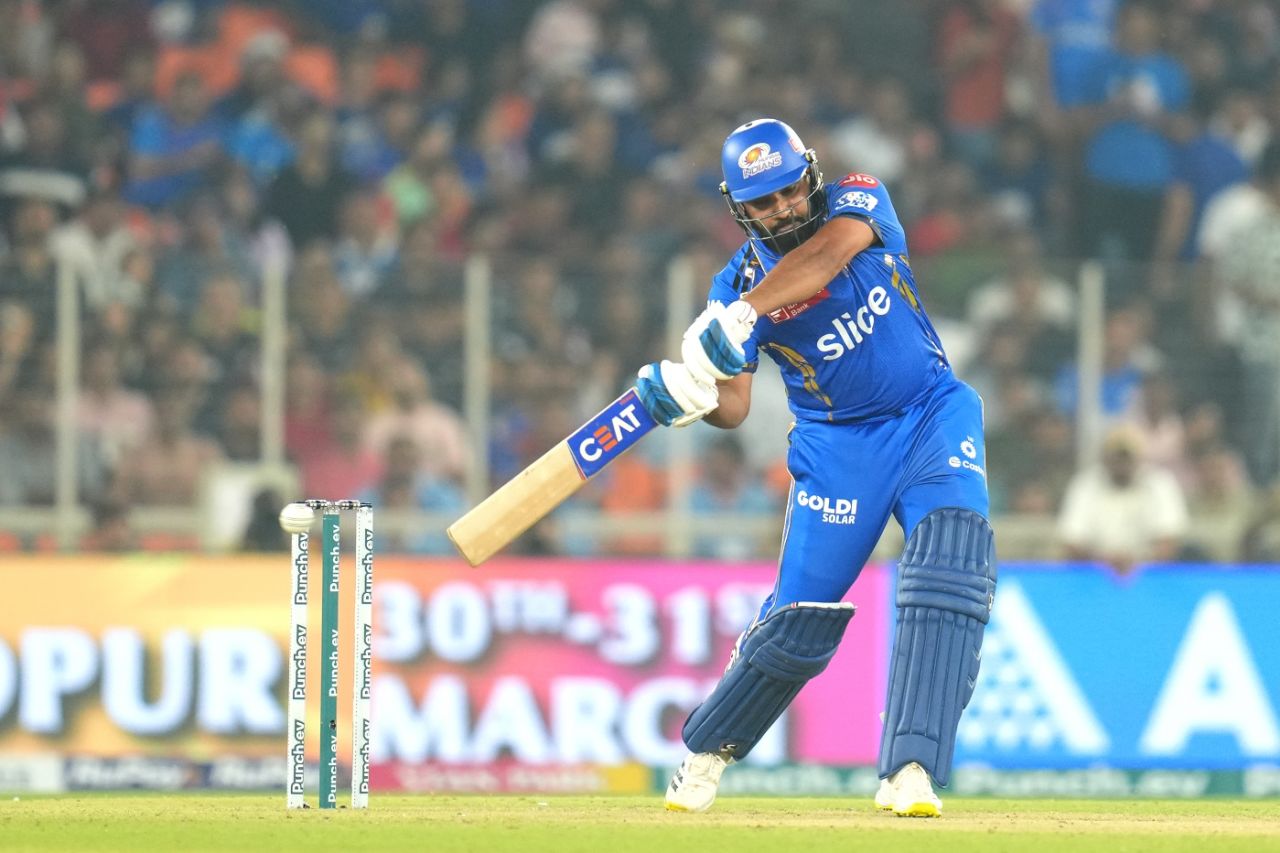 Rohit Sharma broke free even as Mumbai Indians lost Ishan Kishan in the first over, Gujarat Titans vs Mumbai Indians, IPL 2024, Ahmedabad, March 24, 2024