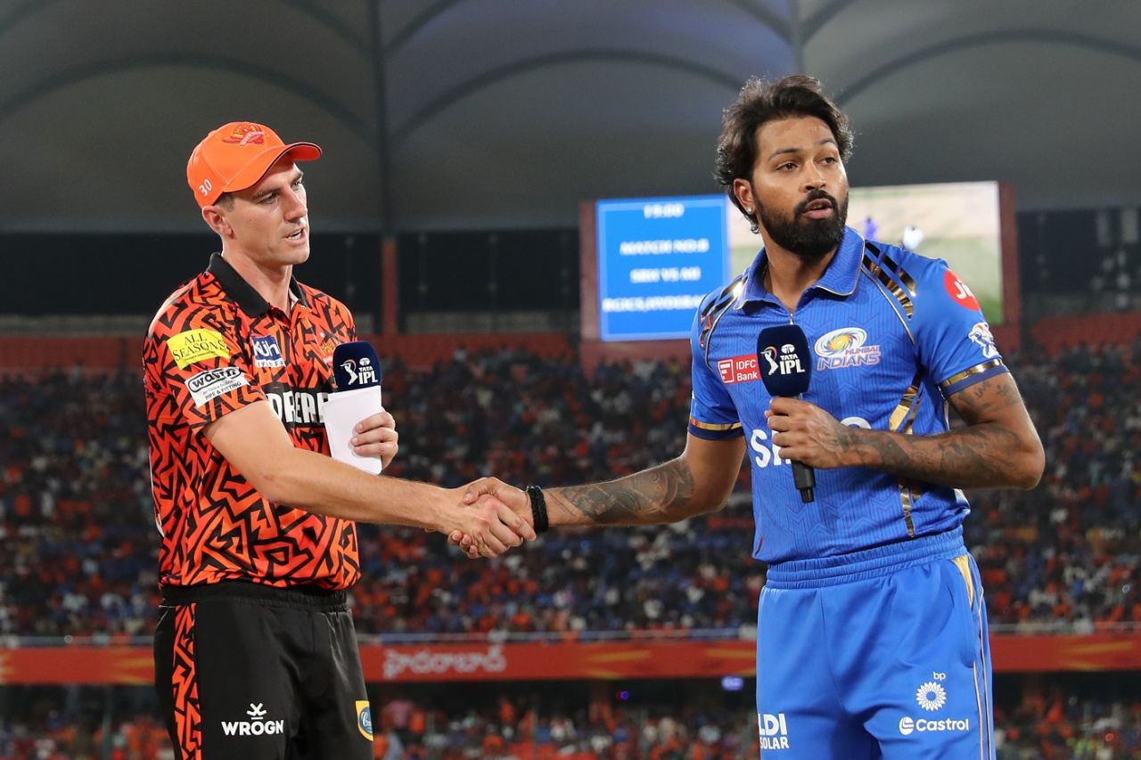 Pat Cummins lost the toss and was asked to bat first by Hardik Pandya, Sunrisers Hyderabad vs Mumbai Indians, IPL 2024, Hyderabad, March 27, 2024