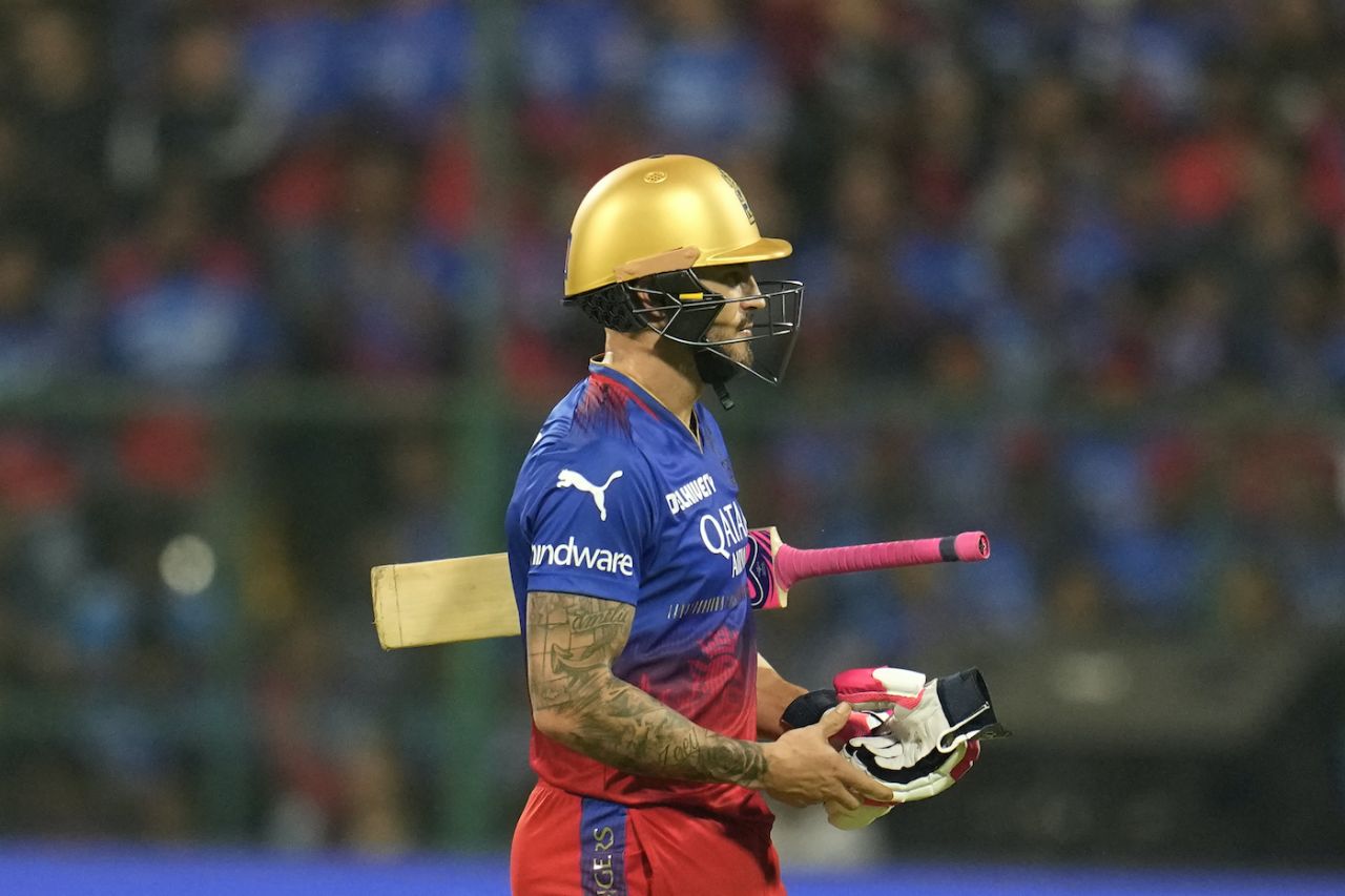 Faf du Plessis was out for a low score, Royal Challengers Bengaluru vs Kolkata Knight Riders, IPL 2024, Bengaluru, March 29, 2024