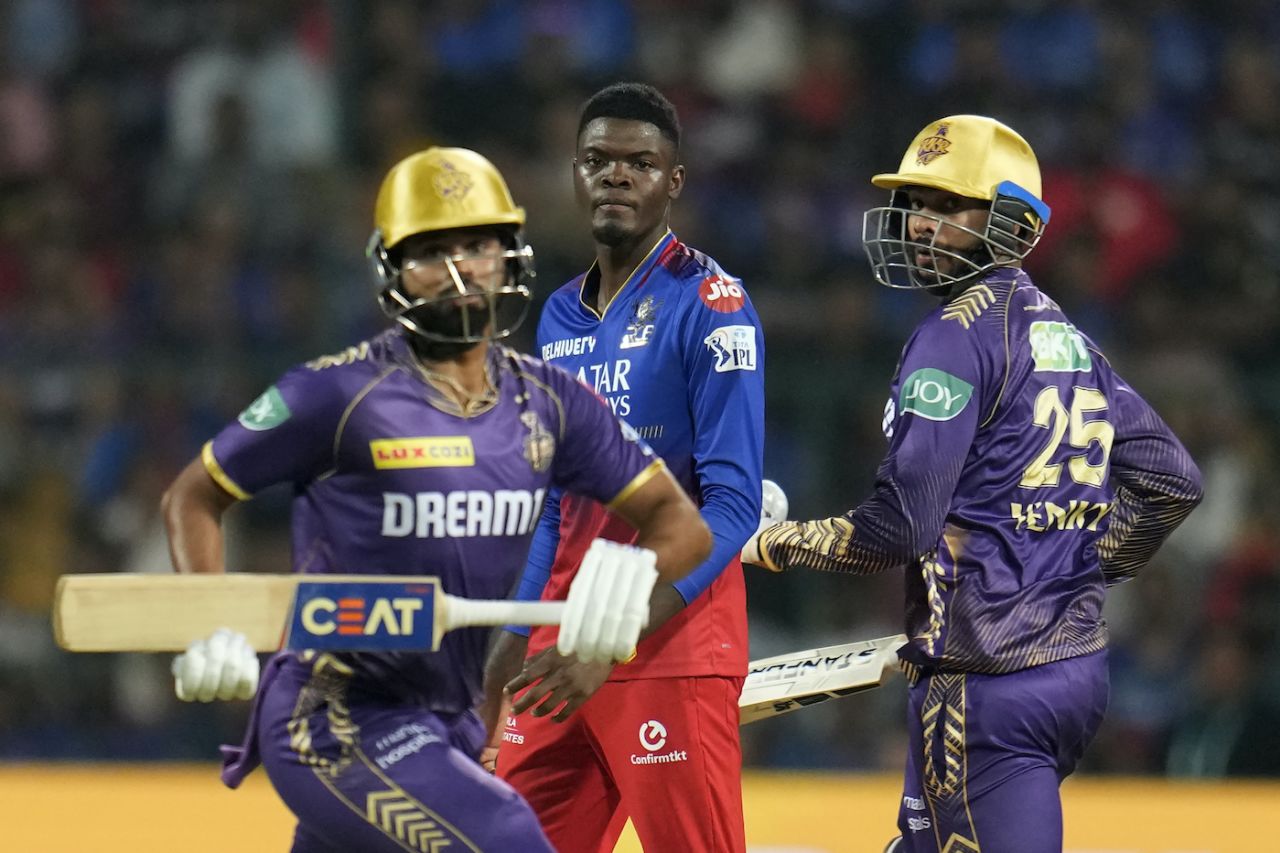 Shreyas Iyer and Venkatesh Iyer's stand made Alzarri Joseph's life tough, Royal Challengers Bengaluru vs Kolkata Knight Riders, IPL 2024, Bengaluru, March 29, 2024