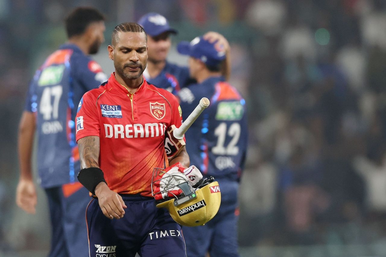 Shikhar Dhawan was dismissed for 70 off 50 balls, Lucknow Super Giants vs Punjab Kings, IPL 2024, Lucknow, March 30, 2024