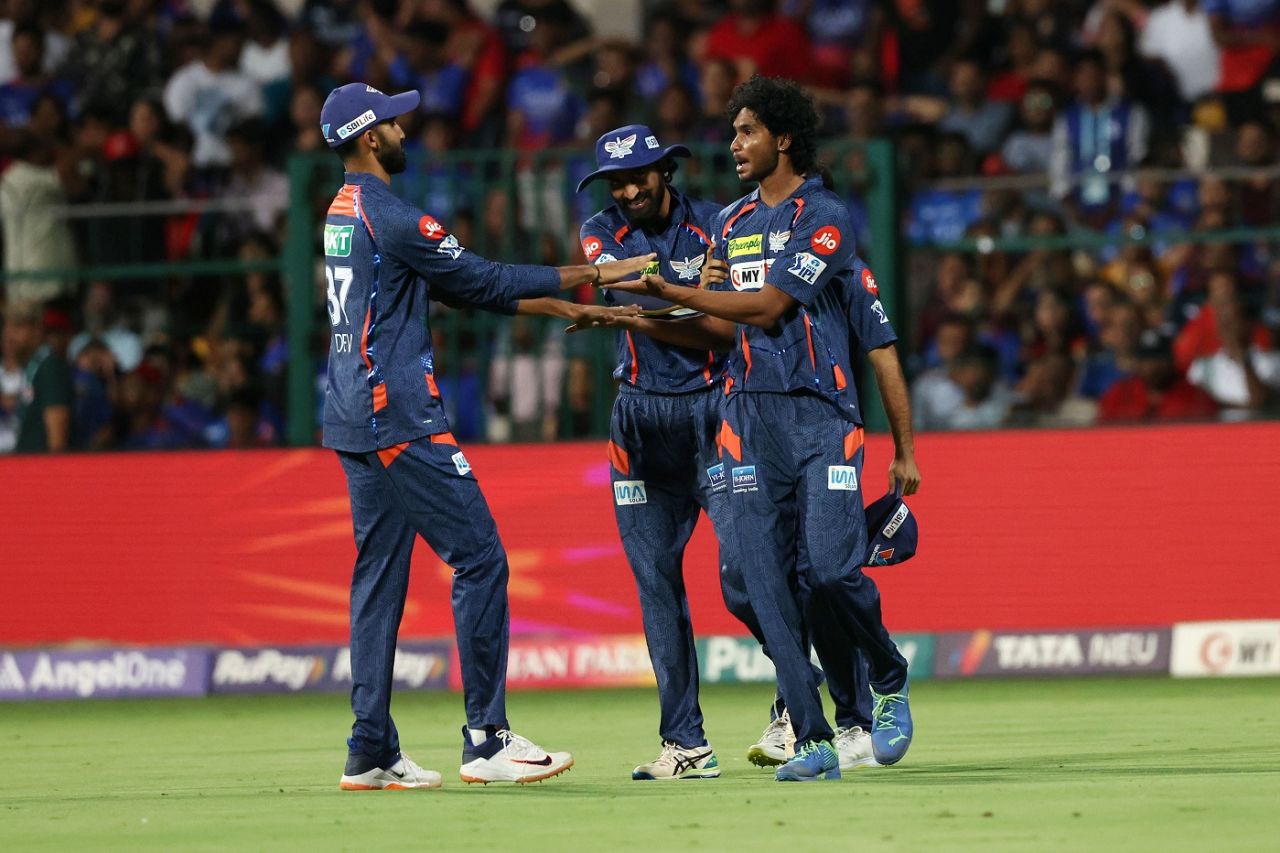 M Siddharth dismissed Virat Kohli early in big chase, Royal Challengers Bengaluru vs Lucknow Super Giants, IPL, Bengaluru, April 2, 2024