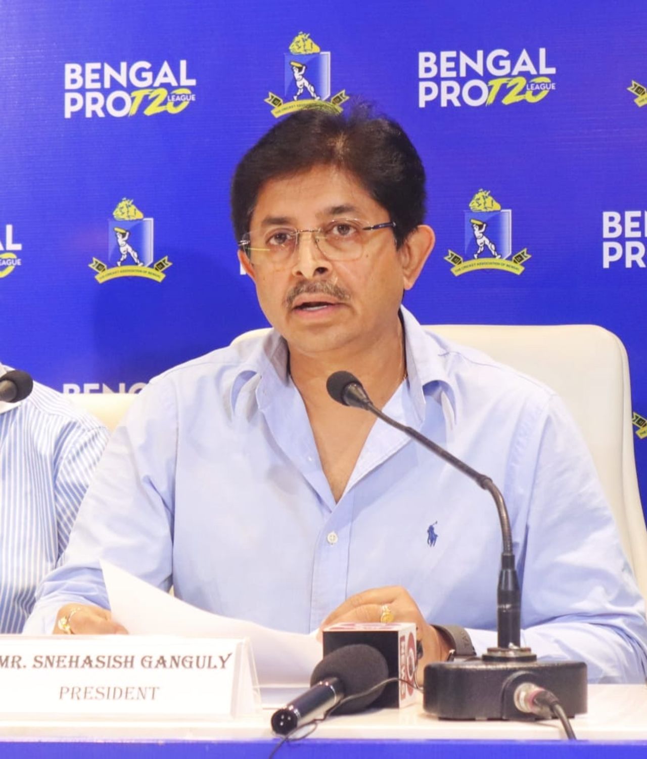 Snehasish Ganguly addresses a press gathering, Kolkata, April 2, 2024