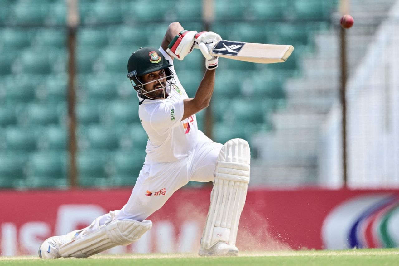 Mehidy Hasan Miraz strokes one for four, Bangladesh vs Sri Lanka, 2nd Test, Chattogram, 5th day, April 3, 2024