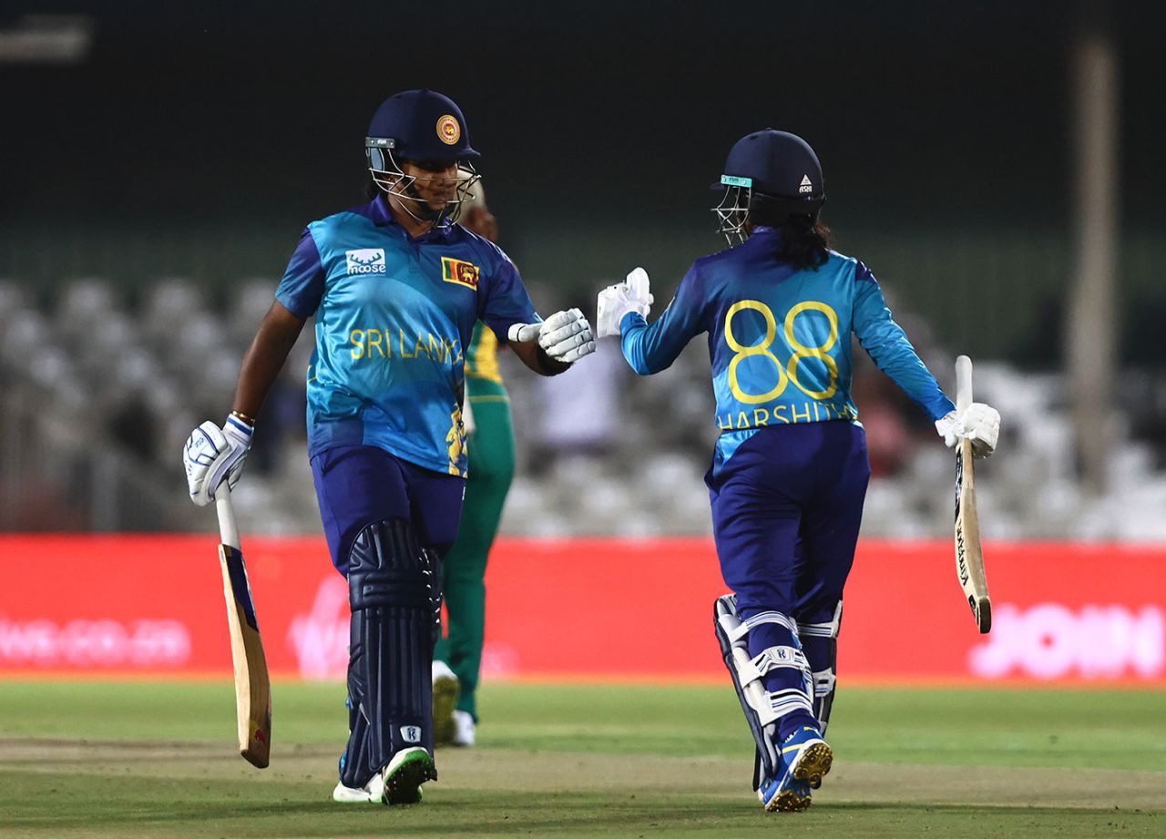 Chamari Athapaththu and Harshitha Samarawickrama put together the defining stand, South Africa vs Sri Lanka, 3rd T20I, East London, April 3, 2024