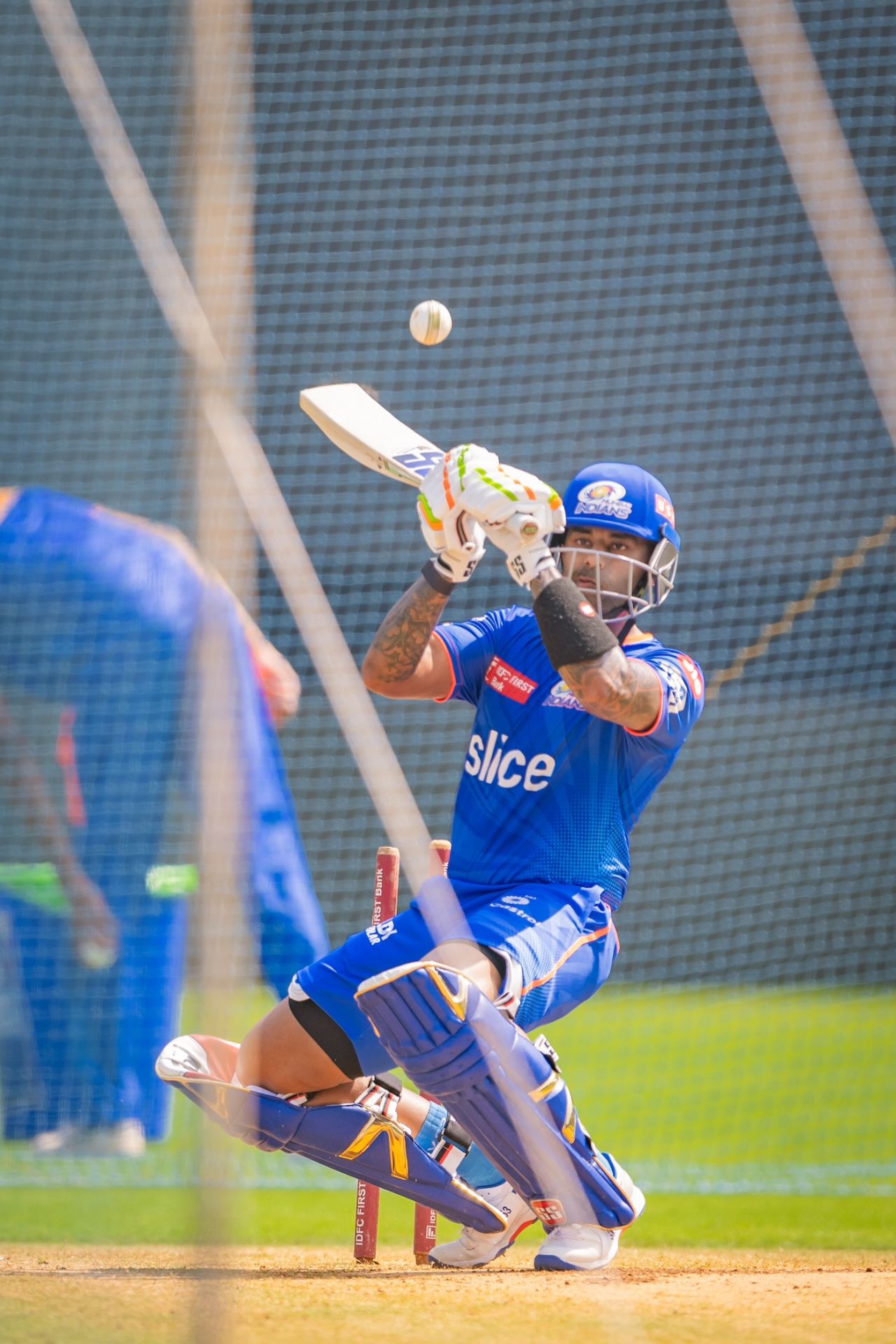 Suryakumar Yadav gets the ramp going in the nets, Mumbai Indians vs Delhi Capitals, IPL 2024, Mumbai, April 5, 2024