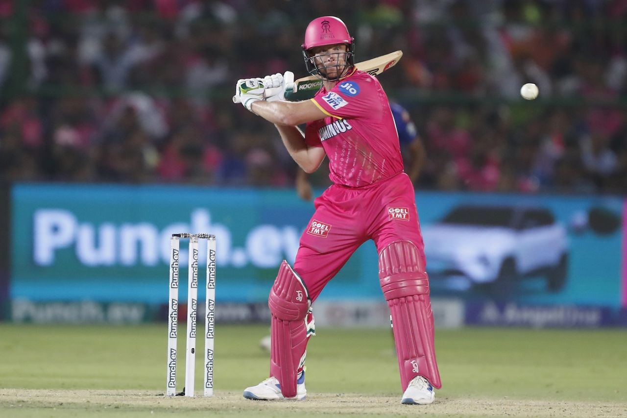 Jos Buttler prepares to tee off, Rajasthan Royals vs Royal Challengers Bengaluru, IPL 2024, Jaipur, April 6, 2024