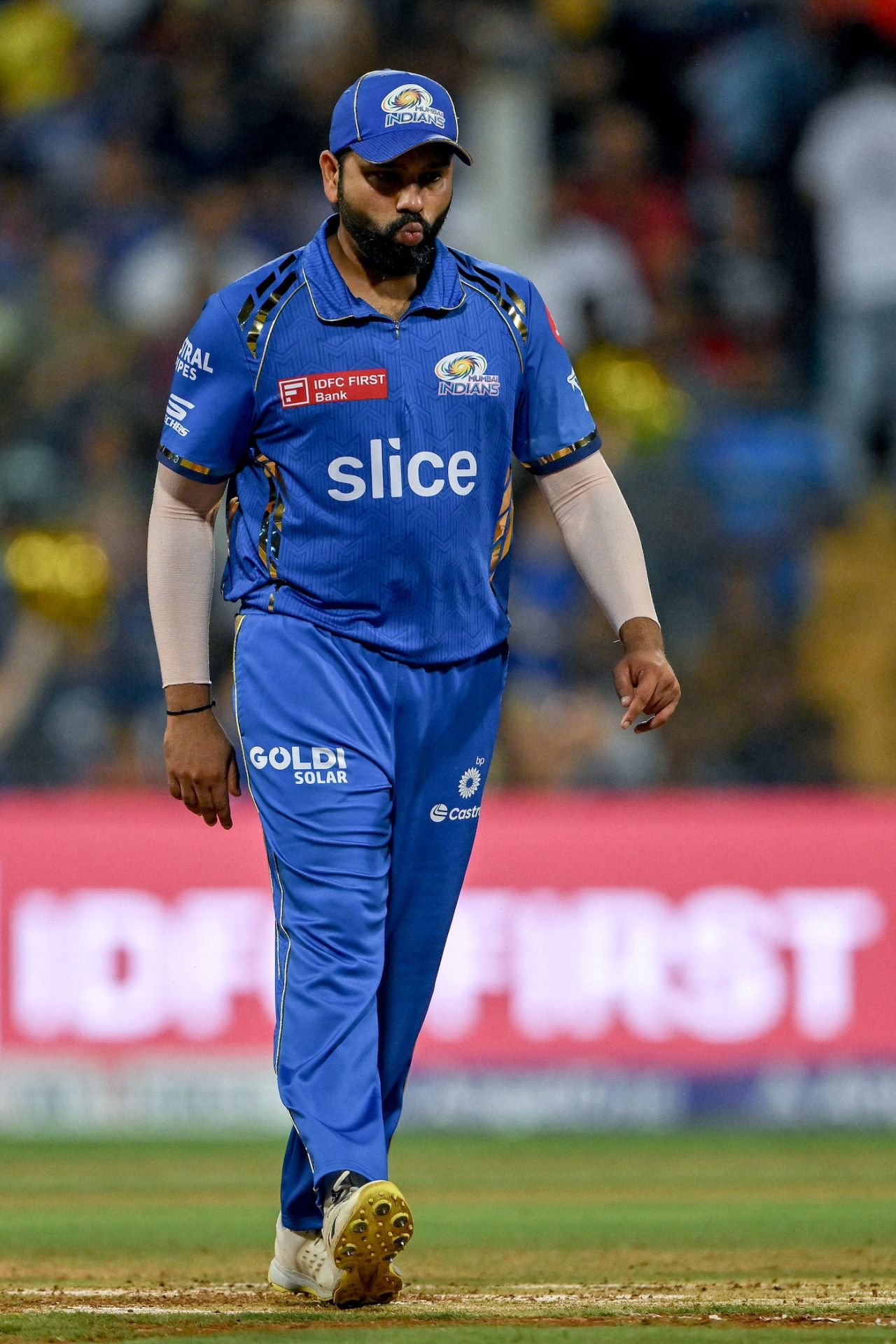 Rohit Sharma looks a bit pensive in the field, Mumbai Indians vs Royal Challengers Bangalore, IPL 2024, Mumbai, April 11, 2024