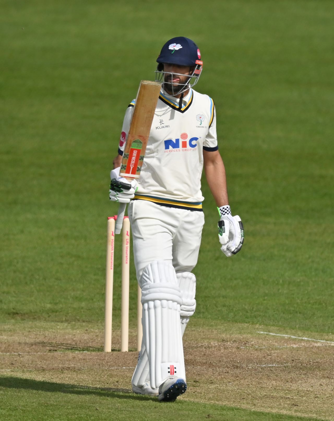Shan Masood held Yorkshire's batting together on the first day at Bristol, Gloucestershire vs Yorkshire, VItality County Championship, Division Two, April 12, 2024