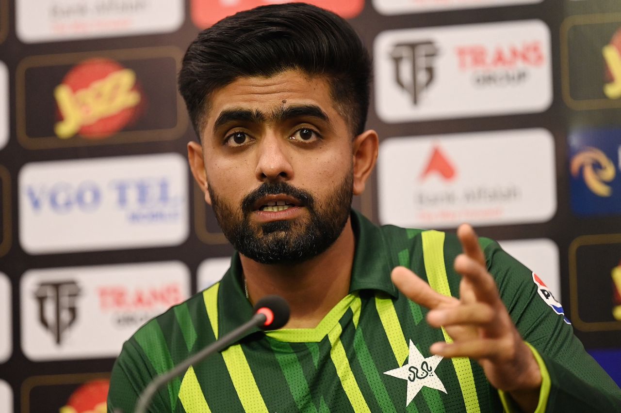Pakistan's new T20I captain Babar Azam speaks at a press conference on the eve of the first match against New Zealand, Rawalpindi, April 17, 2024