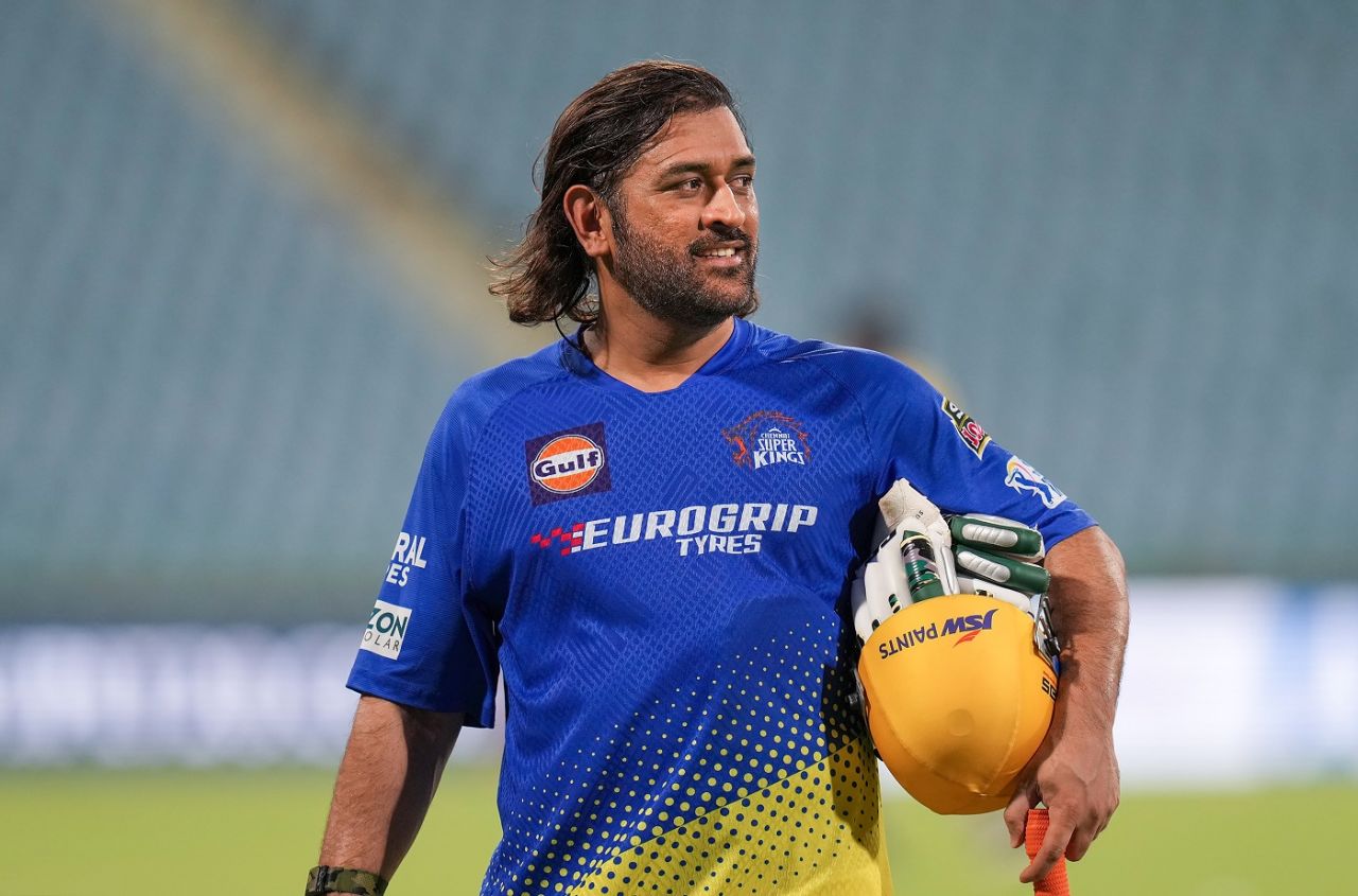 MS Dhoni at a training session, Lucknow, April 19, 2024
