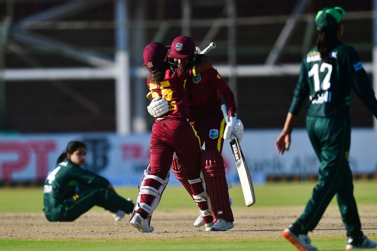 With three needed off one, Karishma Ramharack scored a four to take West Indies to a thrilling win, Pakistan vs West Indies, 2nd women's ODI, Karachi, April 21, 2024