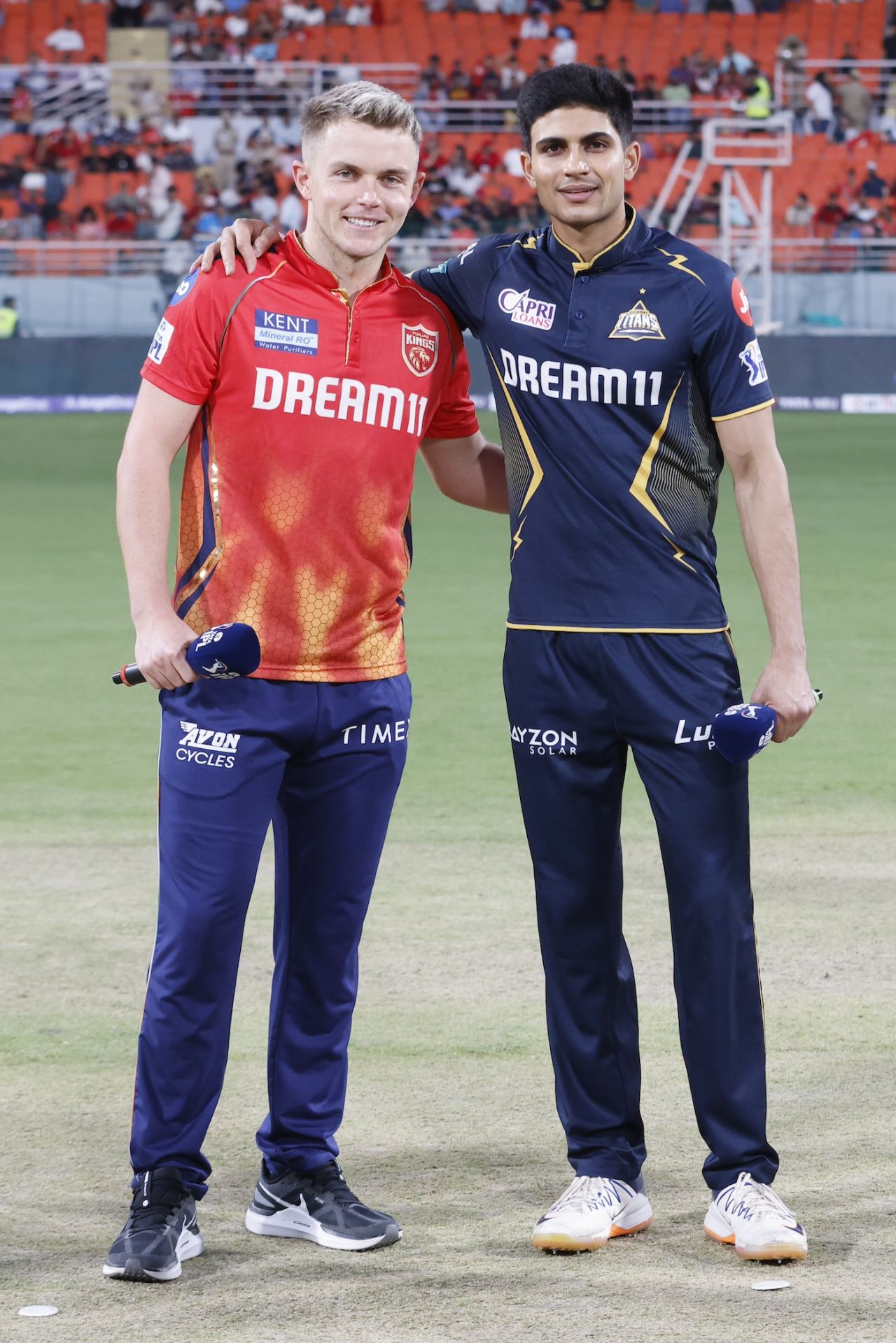 Sam Curran and Shubman Gill at the toss, Punjab Kings vs Gujarat Titans, IPL 2024, Mullanpur, April 21, 2024