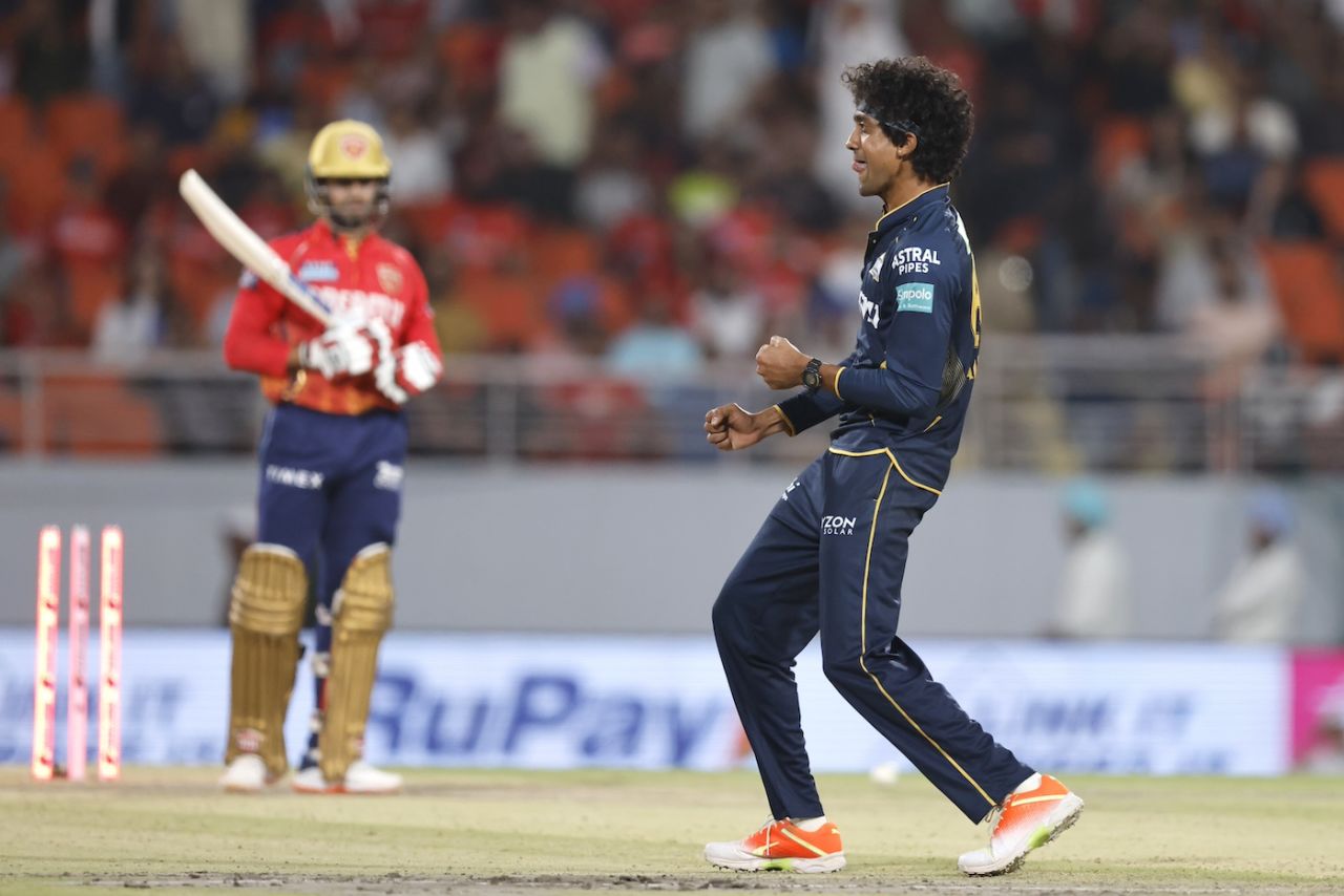 Sai Kishore varied his pace to remove Jitesh Sharma, Punjab Kings vs Gujarat Titans, IPL 2024, Mullanpur, April 21, 2024