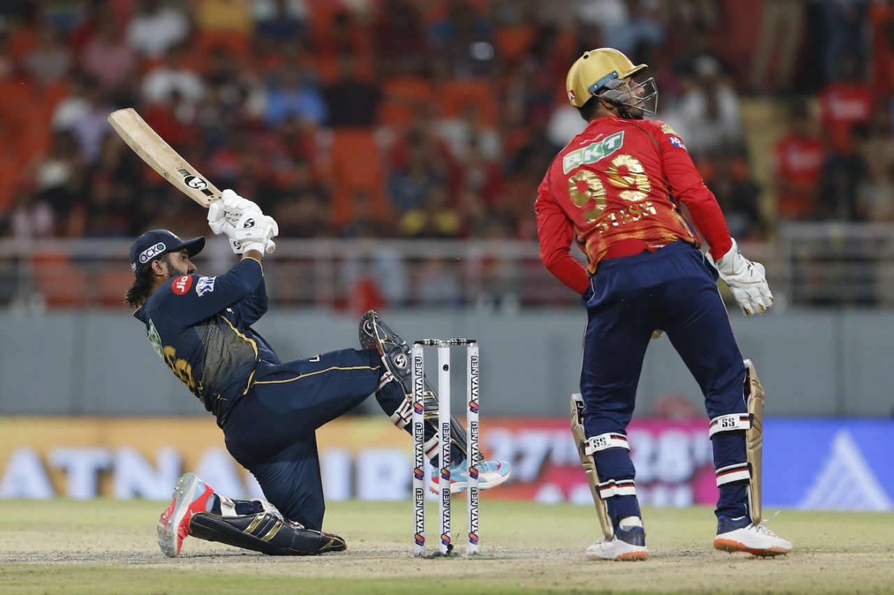 Rahul Tewatia played innovative strokes to score boundaries, Punjab Kings vs Gujarat Titans, IPL 2024, Mullanpur, April 21, 2024